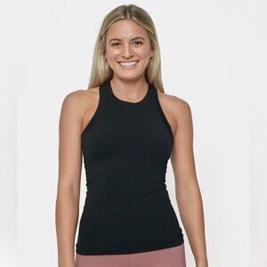 Senita Bella Black Ribbed Tank Top Size S/M